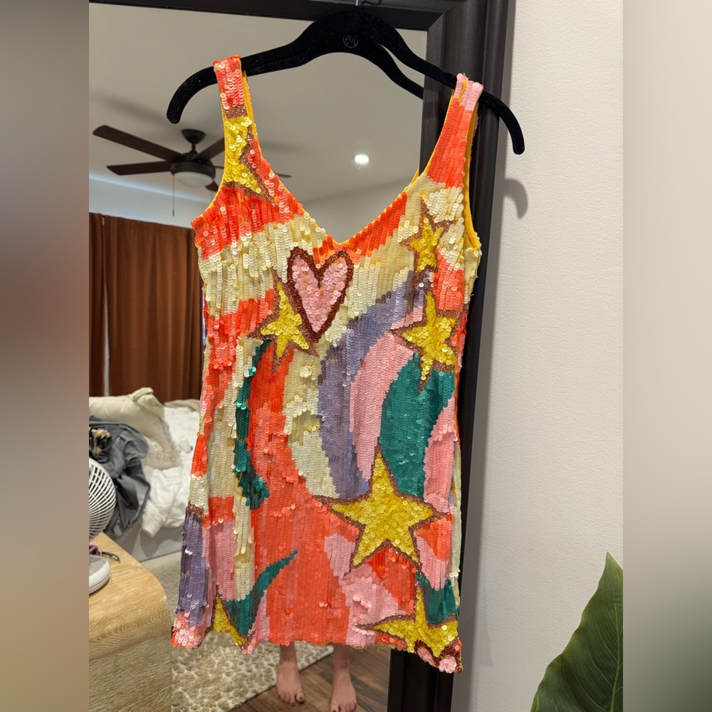 Nasty Gal Sequin Star Dress size 0 shortened